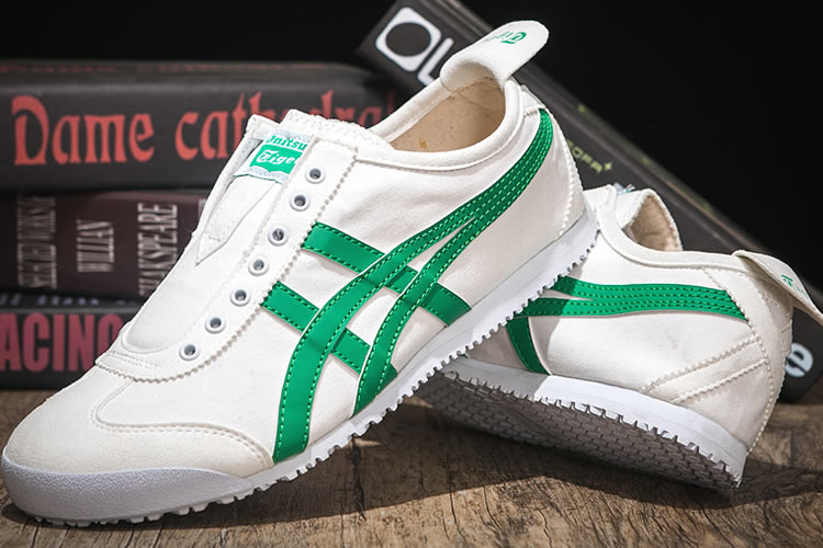 (White/ Green) Onitsuka Tiger SLIP ON Shoes - Click Image to Close