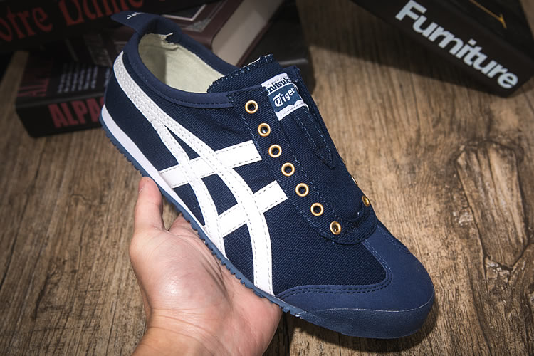 (Peacoat/ White) Onitsuka Tiger Slip On Shoes - Click Image to Close