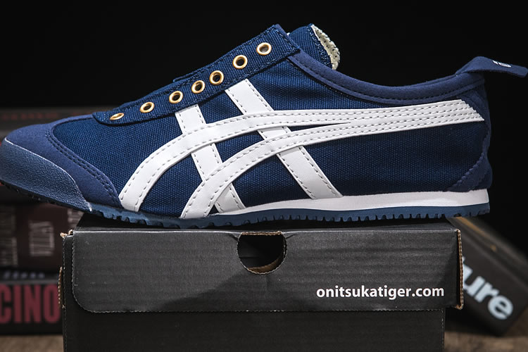 (Peacoat/ White) Onitsuka Tiger Slip On Shoes - Click Image to Close