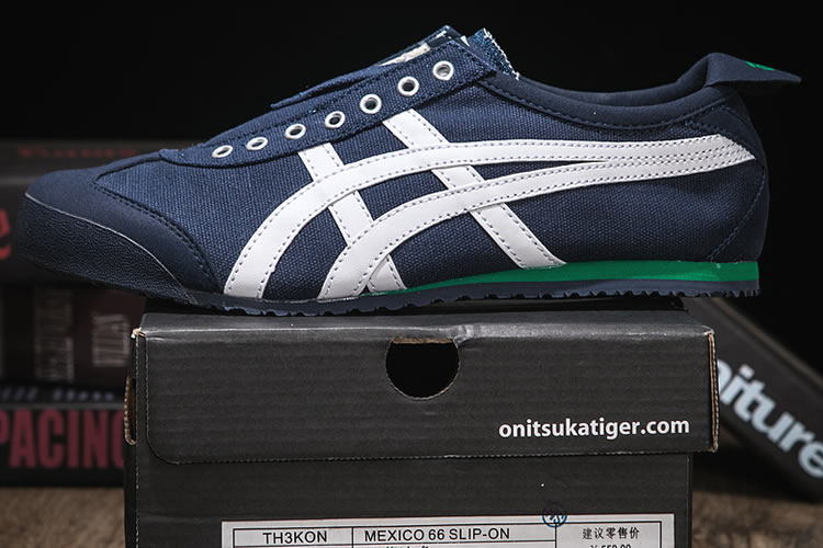 (Peacoat/ White/ Green) Onitsuka Tiger Slip on Shoes - Click Image to Close