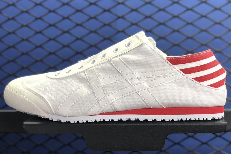 White/ Red) MEXICO 66 SLIP ON Shoes : Onitsuka Tiger