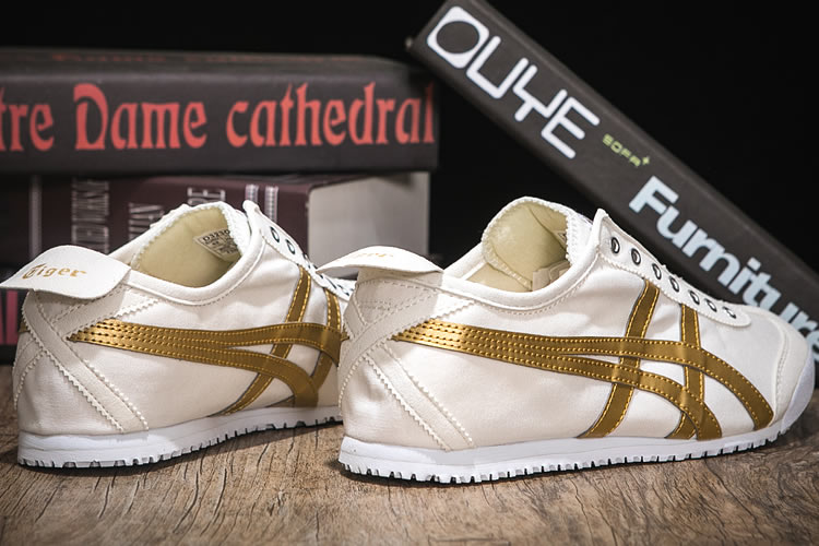 (White/ Pure Gold) Onitsuka Tiger 66 Slip On Shoes - Click Image to Close