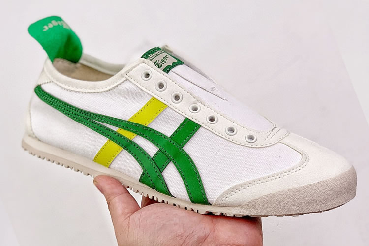 (White/ Spinach Green) Onitsuka Tiger Slip On Unisex Shoes