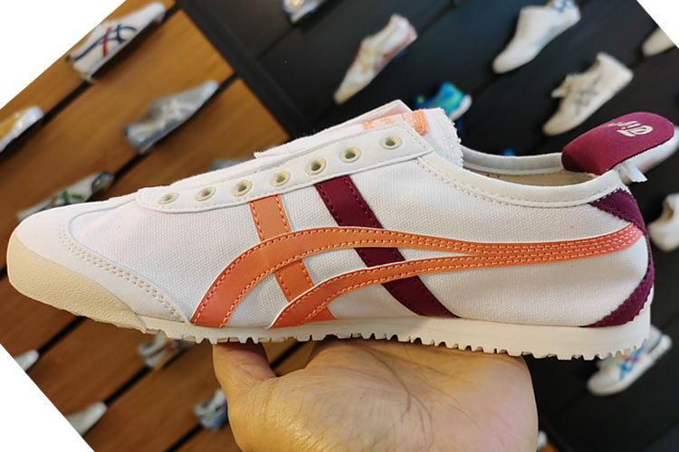 (White/ Orange/ Burgundy) Mexico 66 Slip On Shoes