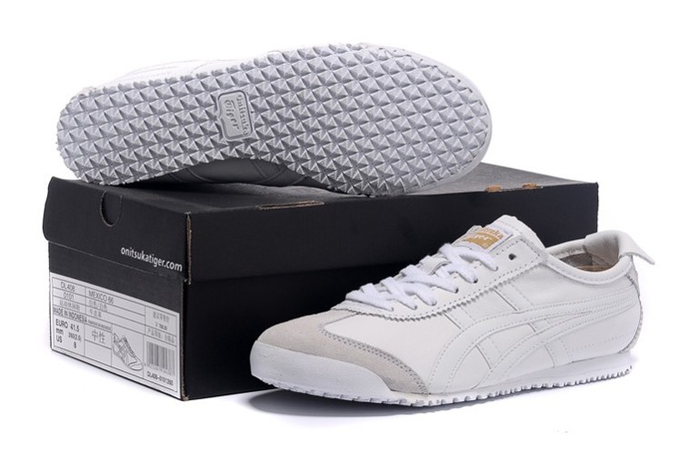 Womens Onitsuka Tiger Mexico 66 All White Shoes - Click Image to Close