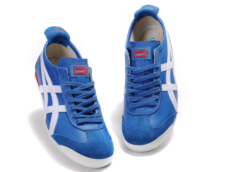 Womens Onitsuka Tiger Blue White Red Mexico 66 Shoes