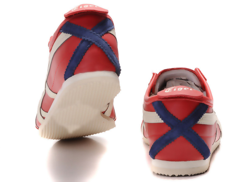 Womens Onitsuka Tiger Red Beige Blue Mexico 66 Shoes