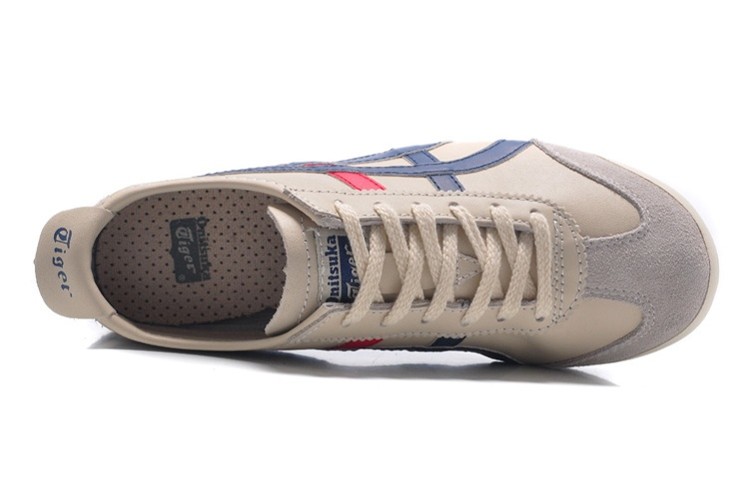 Womens Onitsuka Tiger Mexico 66 Beige Blue Red Shoes