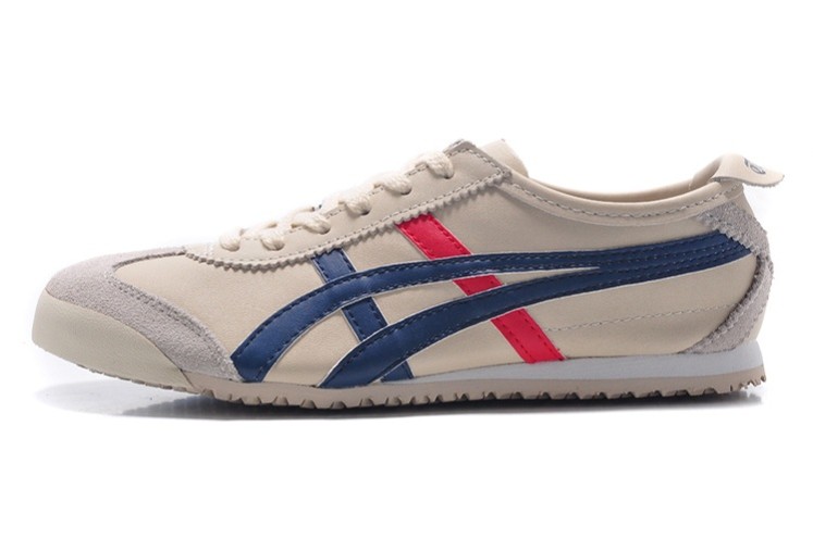 Womens Onitsuka Tiger Mexico 66 Beige Blue Red Shoes - Click Image to Close