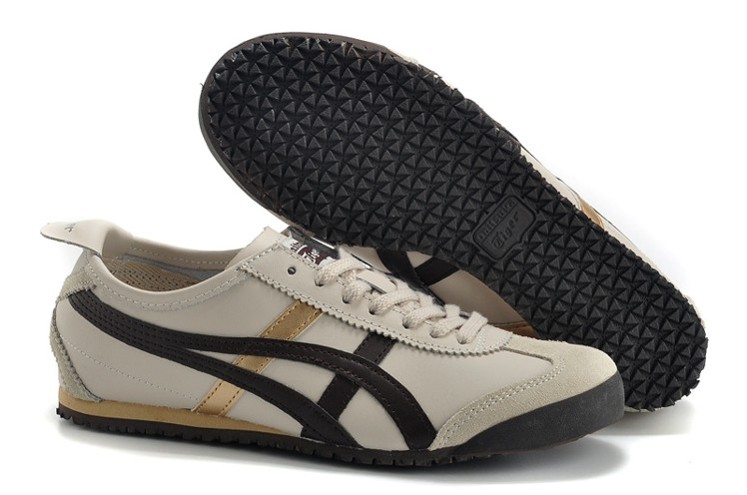 Womens Onitsuka Tiger Mexico 66 Beige Brown Gold Shoes - Click Image to Close