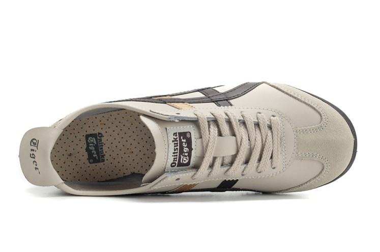 Womens Onitsuka Tiger Mexico 66 Beige Brown Gold Shoes - Click Image to Close