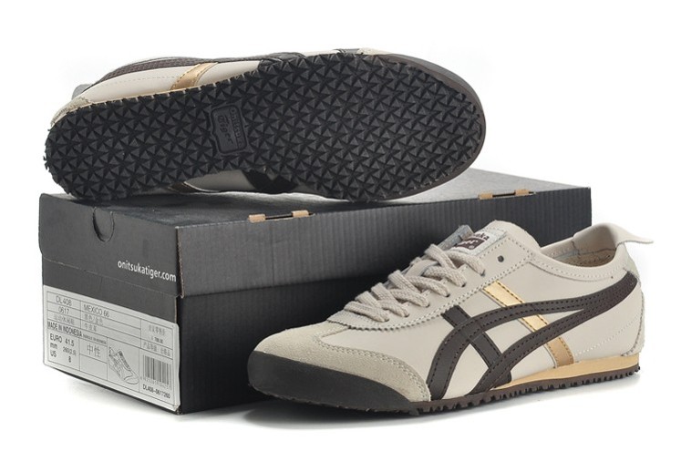 Womens Onitsuka Tiger Mexico 66 Beige Brown Gold Shoes