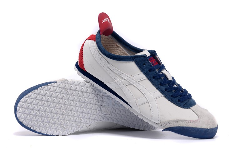 Womens Onitsuka Tiger Mexico 66 White/ DK Blue/ Red Shoes