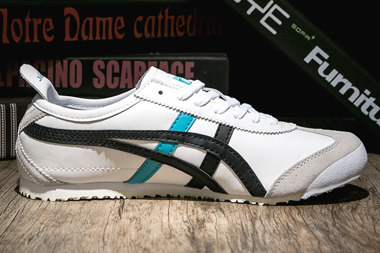 Onitsuka Tiger Womens Shoes (White/ Black/ turquoise) - Click Image to Close