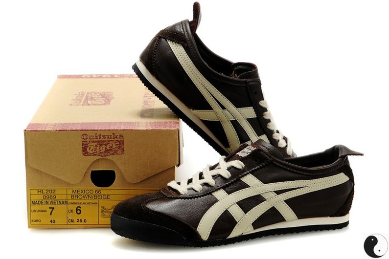 Womens Onitsuka Tiger Mexico 66 Brown Beige Shoes - Click Image to Close