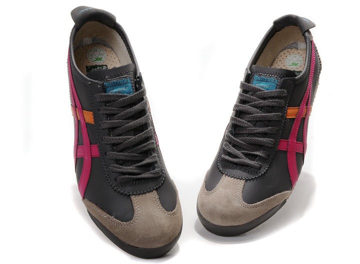 Womens Onitsuka Tiger Mexico 66 Grey/ Red/ Orange Shoes - Click Image to Close