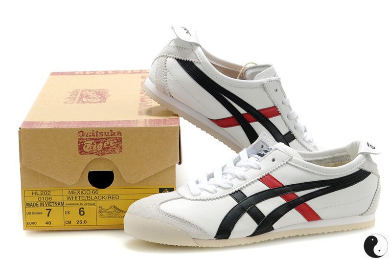 onitsuka tiger black white red